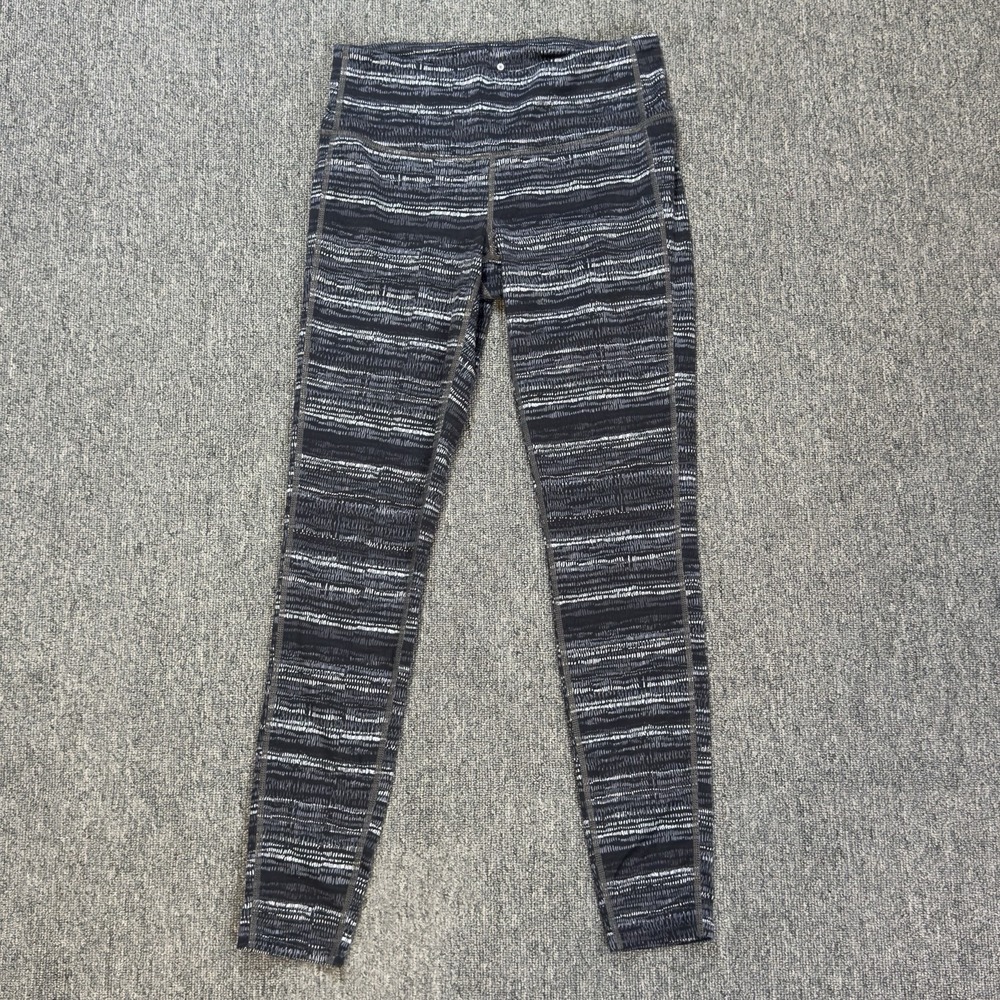 Athleta Leggings Women's Size Small Black Gray White High Rise Yoga Pilates